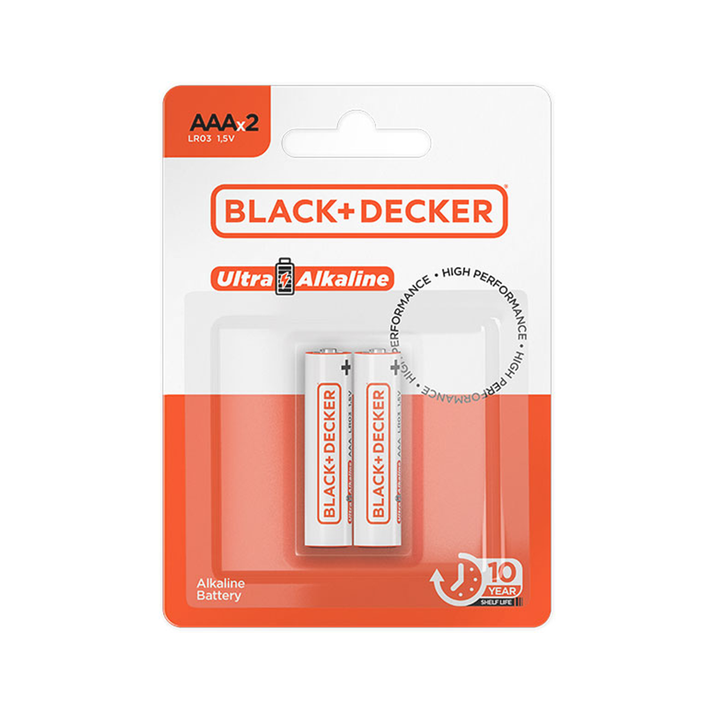 Black & Decker Pilha High Ultra Alkaline AAA LR03 1.5V Display 12 Blisters 2 Unidades