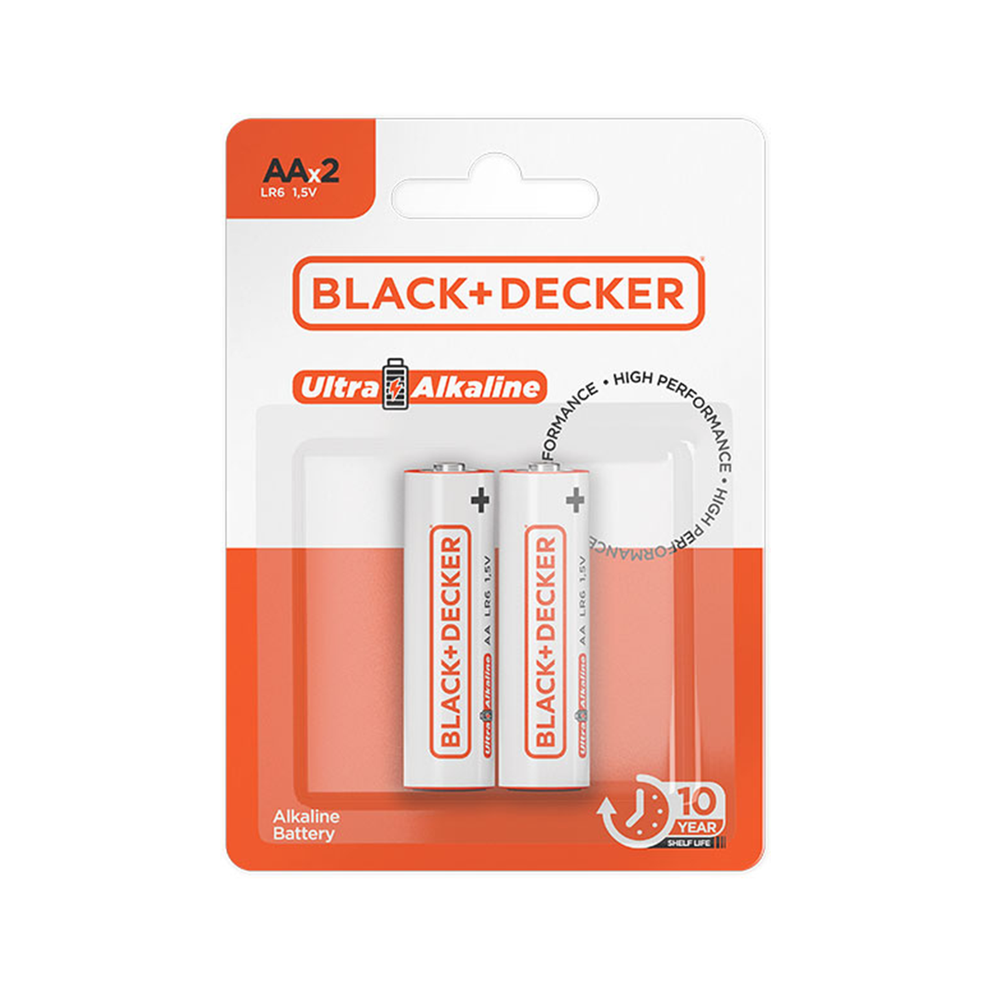 Black & Decker Pilha High Ultra Alkaline AA LR6 1.5V Display 12 Blisters 2 Unidades