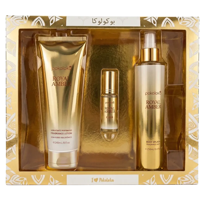 Kit Pokoloka Luxury Elixir Royal Amber ( 240 Ml + 250 Ml + 15 Ml)