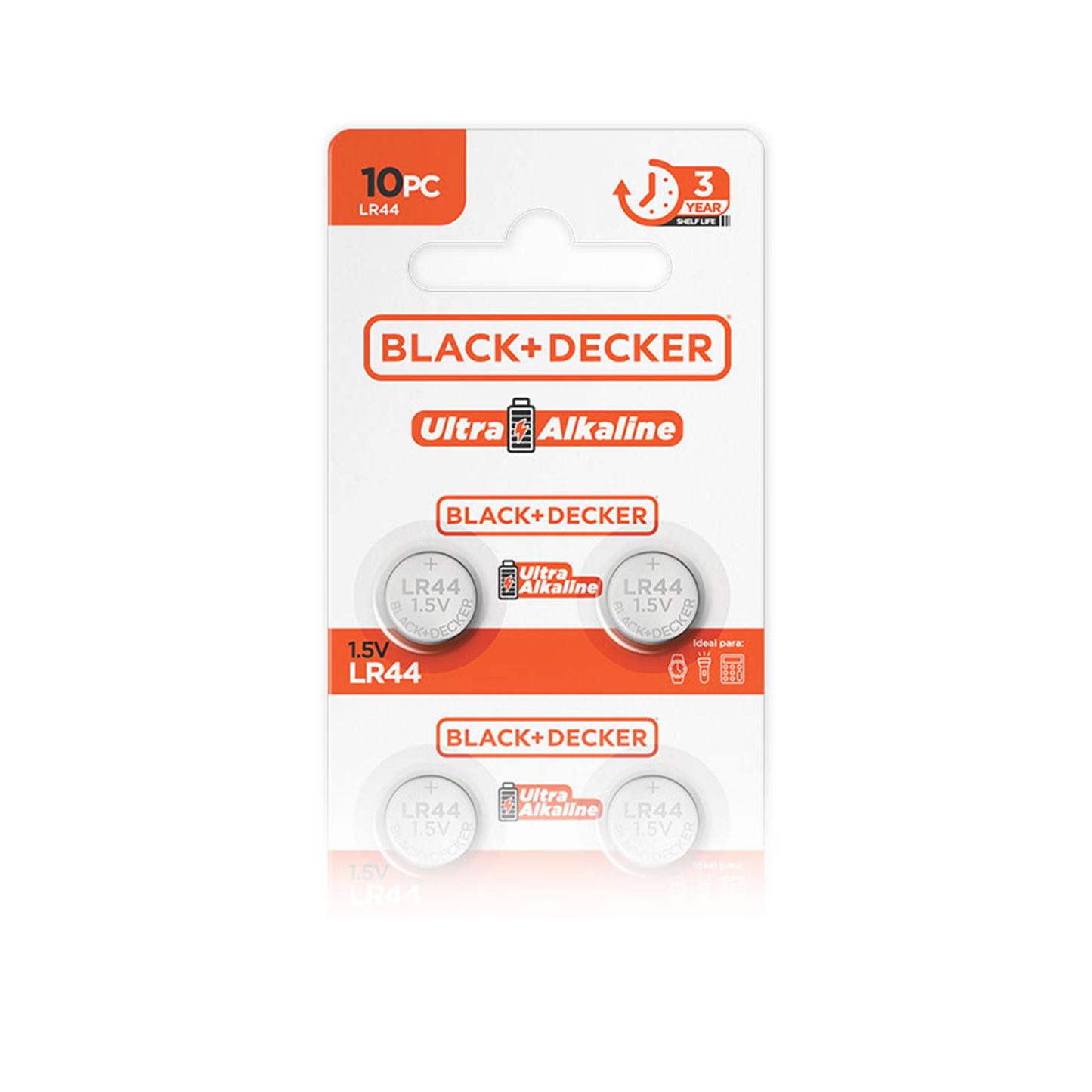Black & Decker Pilha High Ultra Alkaline LR44 1.5V Display 25 Blisters 10 Unidades