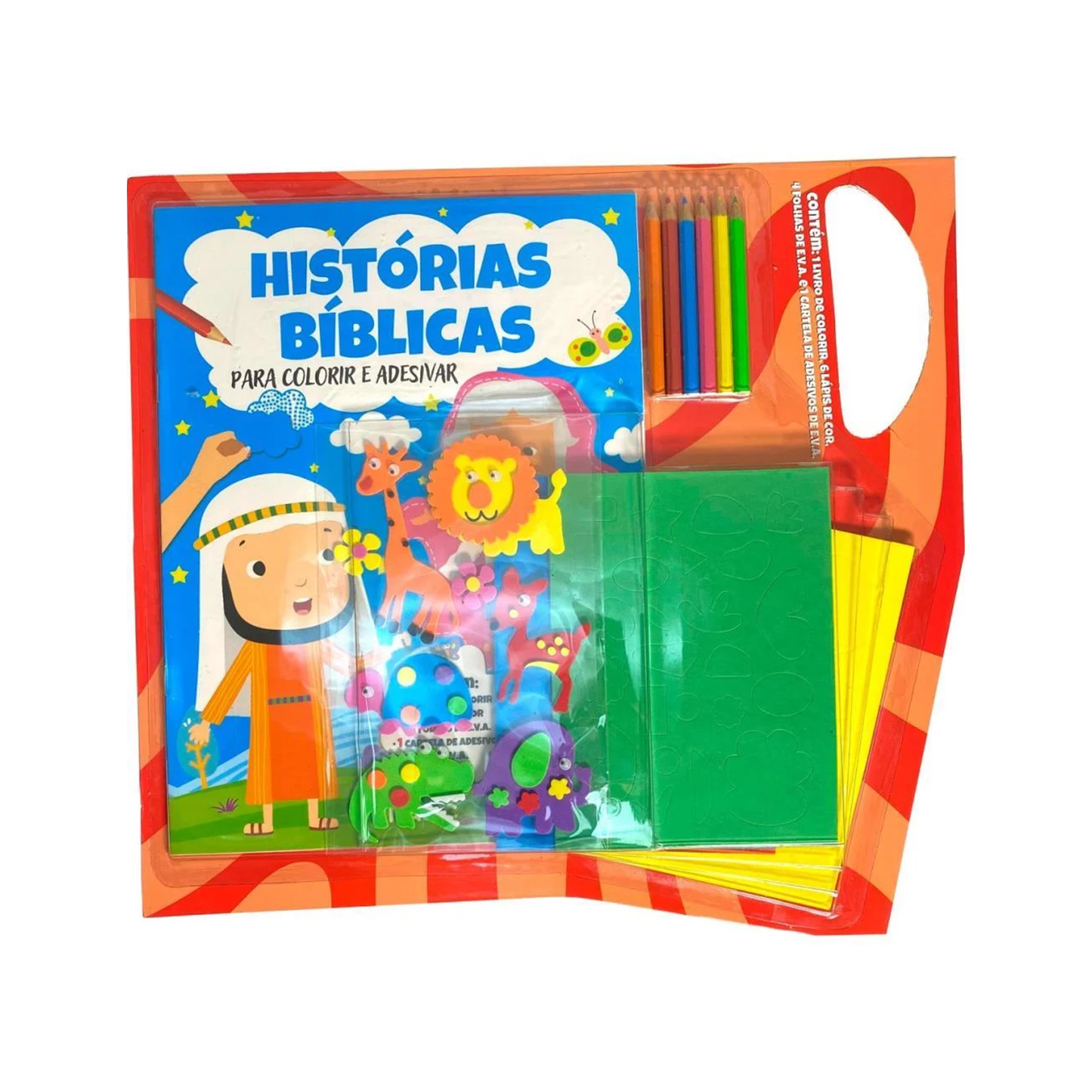 Magic Histórias Bíblicas - Lápis de Cor com Adesivos