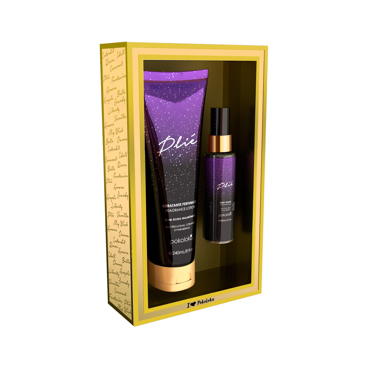Pokoloka Kit Plié Gold - Hidratante 240ML + Body Splash 60ML Feminino