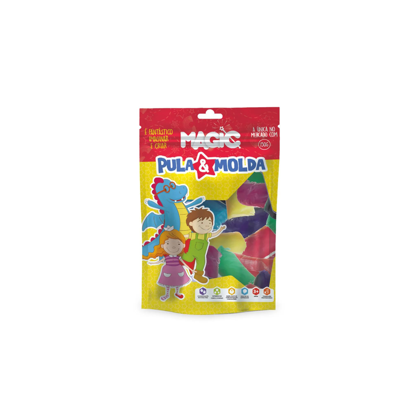 Magic Massa de EVA Pula e Molda 15 Cores e 150g Magic Kids