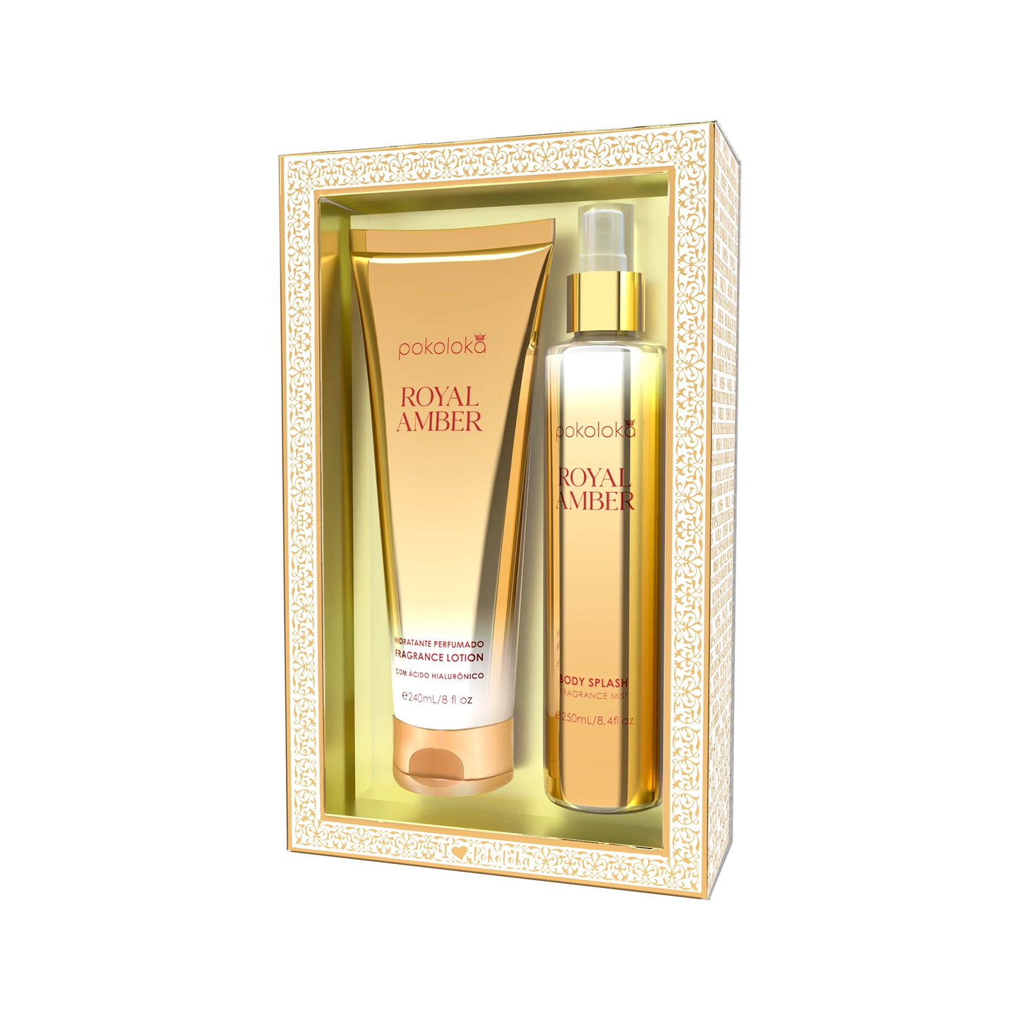 Pokoloka Kit Luxury Royal Amber - Hidratante 240ML + Body Splash 250ML Feminino