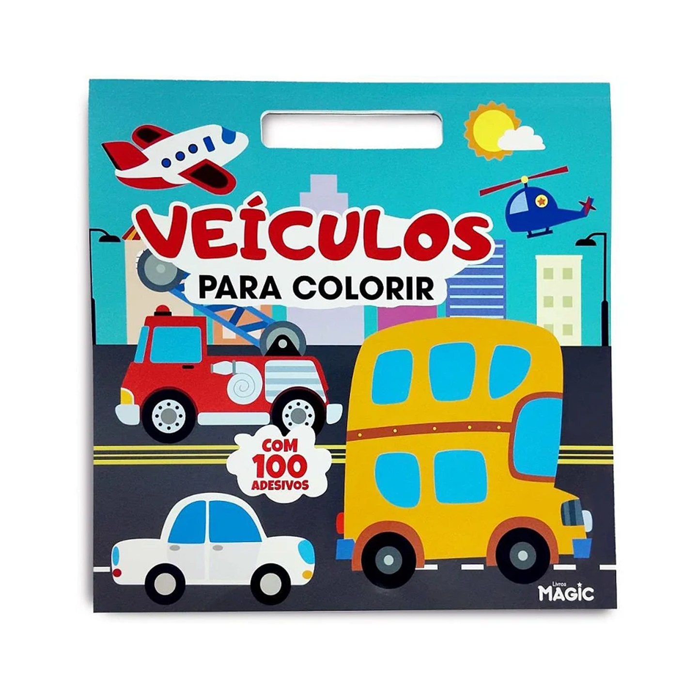 Magic Veículos para Colorir - com 100 Adesivos