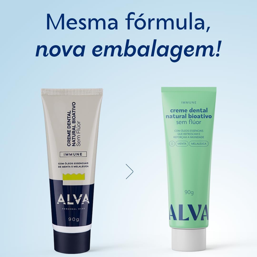 Alva Pasta de Dente Immune Menta e Melaleuca 90G