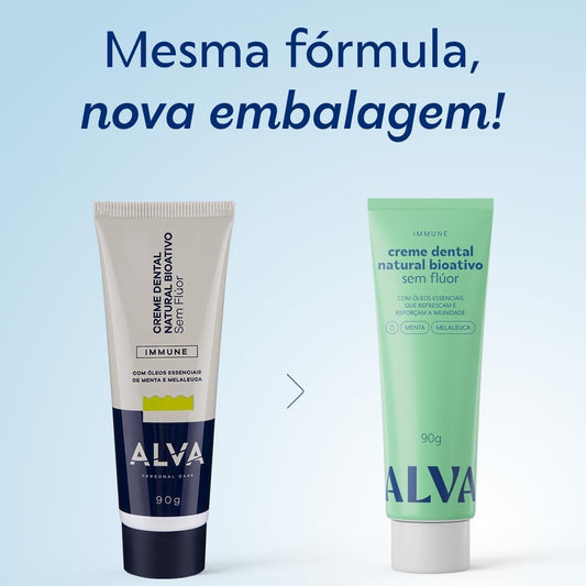 Alva Pasta de Dente Immune Menta e Melaleuca 90G
