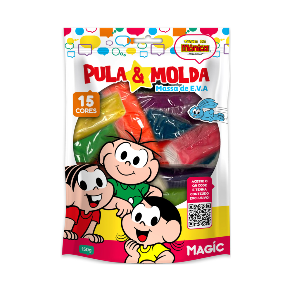 Magic Massa de E.V.A Pula e Molda 15 Cores e 150g Magic Kids