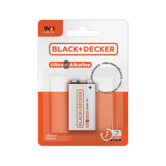 Black & Decker Pilha High Ultra Alkaline 9V 6LR61 Display 12 Blisters 1 Unidade