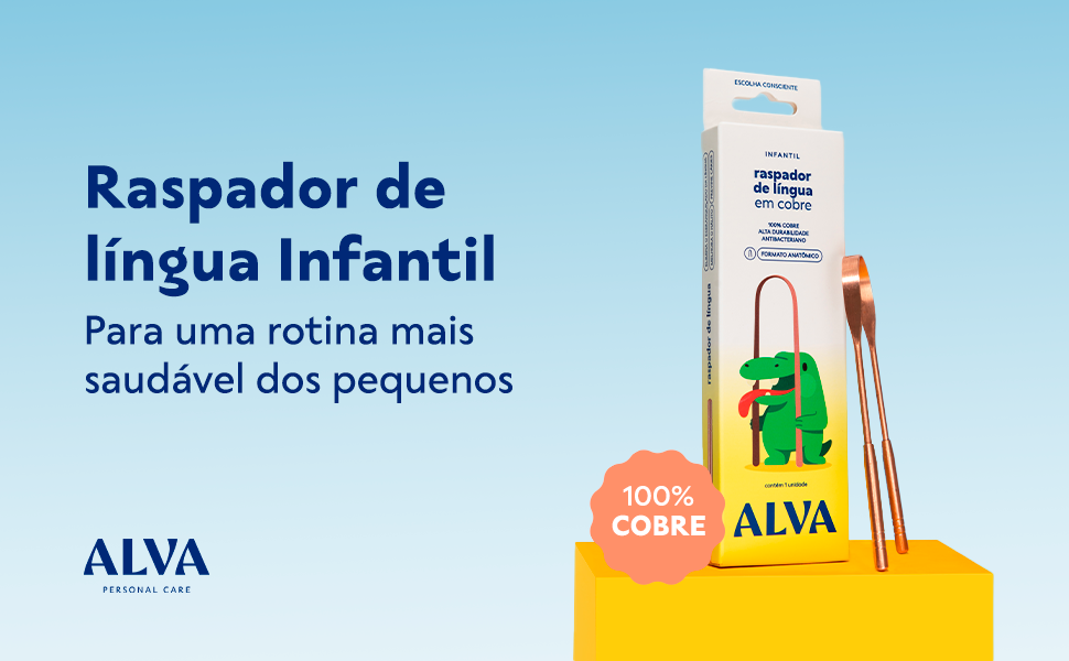 Alva Raspador de Lingua - Cobre Infantil