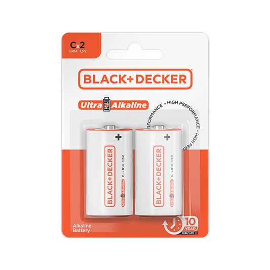 Black & Decker Pilha High Ultra Alkaline C LR14 1.5V Display 12 Blisters 2 Unidades