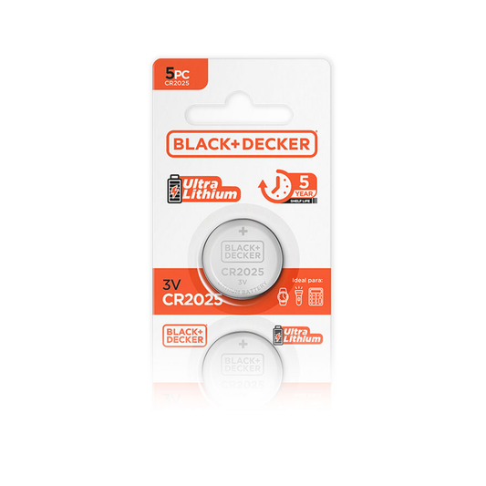 Black & Decker Pilha Ultra Lithium CR2025 3V Display 20 Blisters 5 Unidades