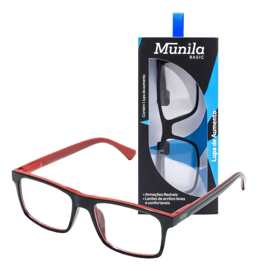 Munila Lupa de Leitura Basic Vermelha Masculina +2,50