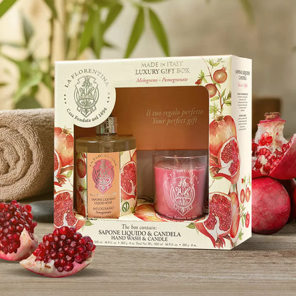 La Florentina Kit Bell Relax Romã Sabonete Liquido 500ML + Vela 160g
