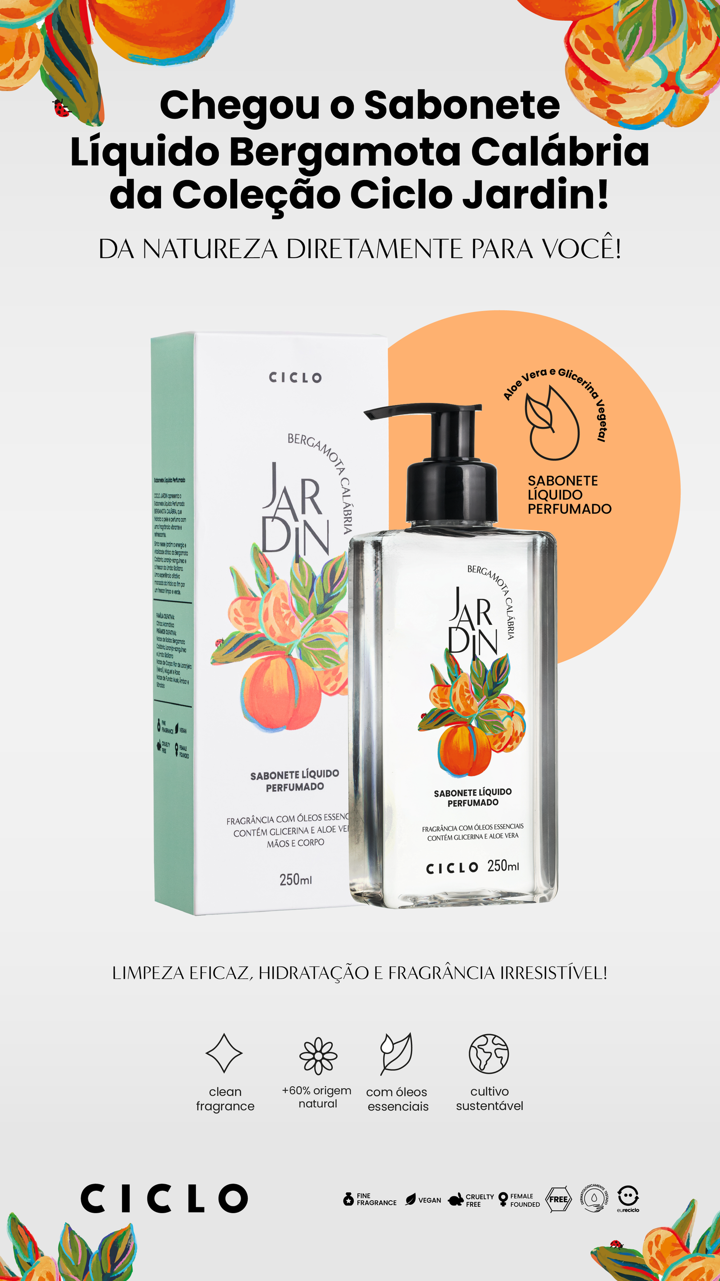 Ciclo Jardin Bergamota - Sabonete Liq 250ML