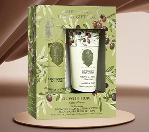 La Florentina Kit Body Care Olive Flowers Espuma de Banho 500ML + Loção Corporal 200ML