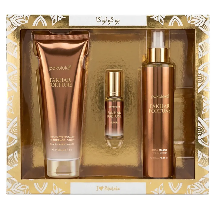 Kit Pokoloka Luxury Elixir Fakhar Fortune (240 Ml + 250 Ml + 15 Ml )