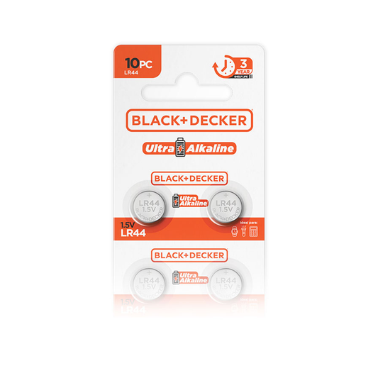 Black & Decker Pilha High Ultra Alkaline LR44 1.5V Display 25 Blisters 10 Unidades