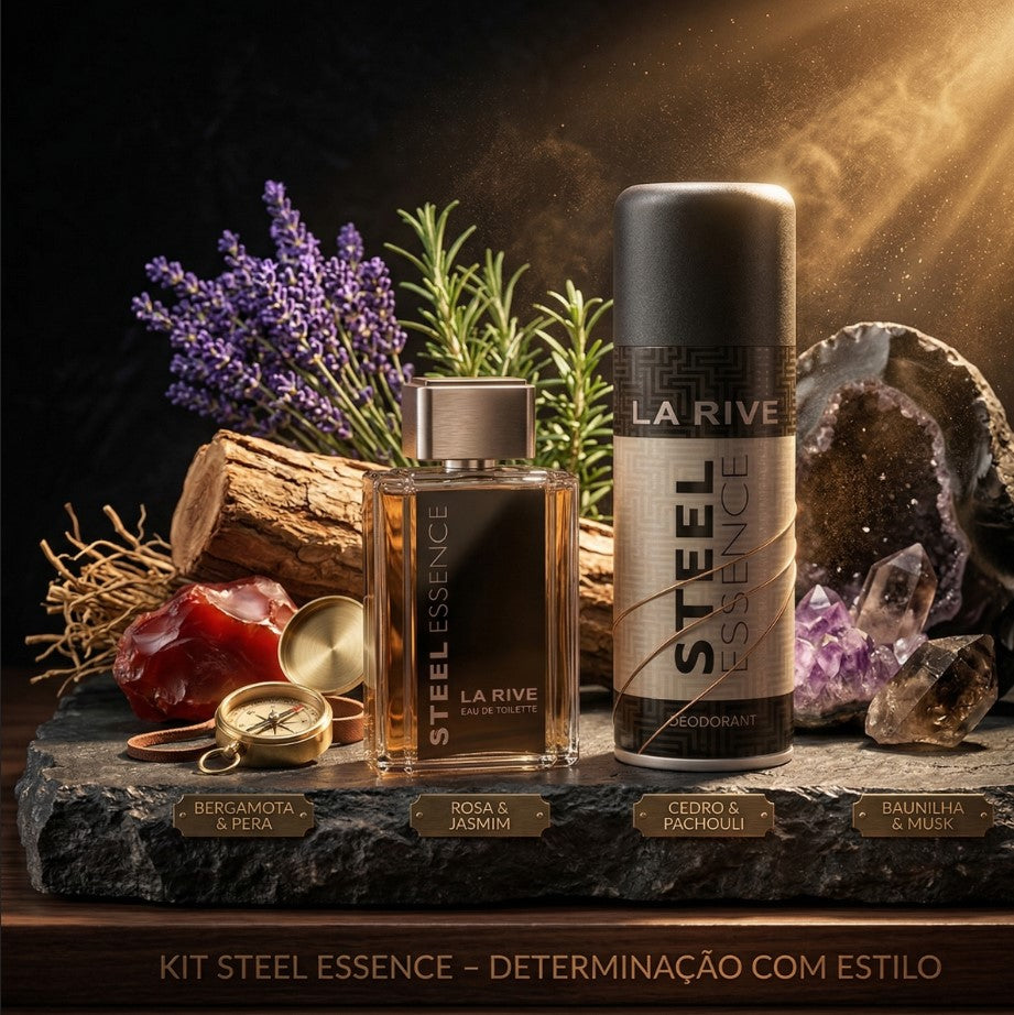 La Rive Steel Essence 100ML + Desodorante 150ML - Kit Masculino