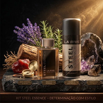 La Rive Steel Essence 100ML + Desodorante 150ML - Kit Masculino