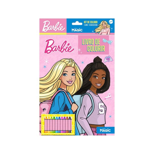 Magic Barbie - Kit de Colorir com Giz de Cera