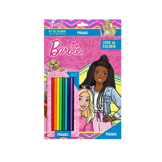 Magic Barbie - Kit de Colorir com 12 Lápis de Cor