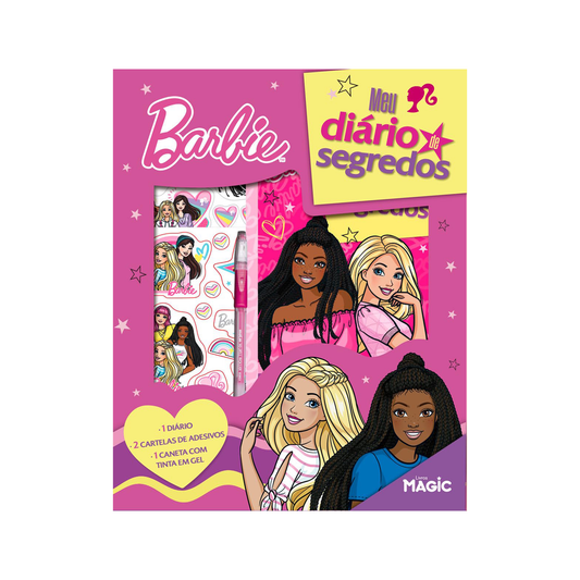 Magic Barbie - Diário Secreto com Caneta Decorada e Adesivos