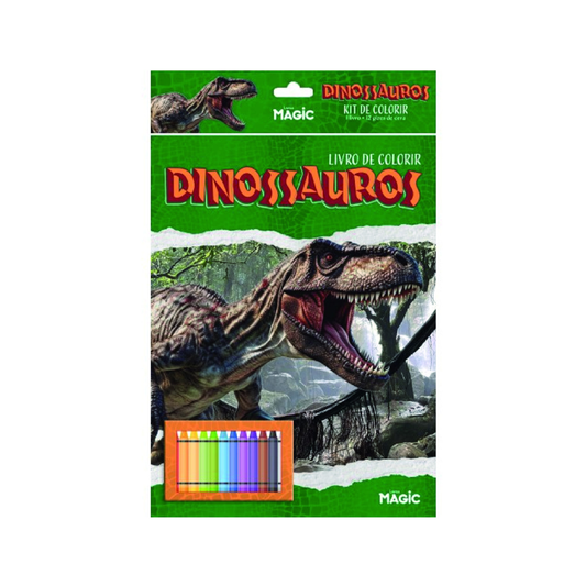 Magic Dinossauros - Kit de Colorir com Giz de Cera