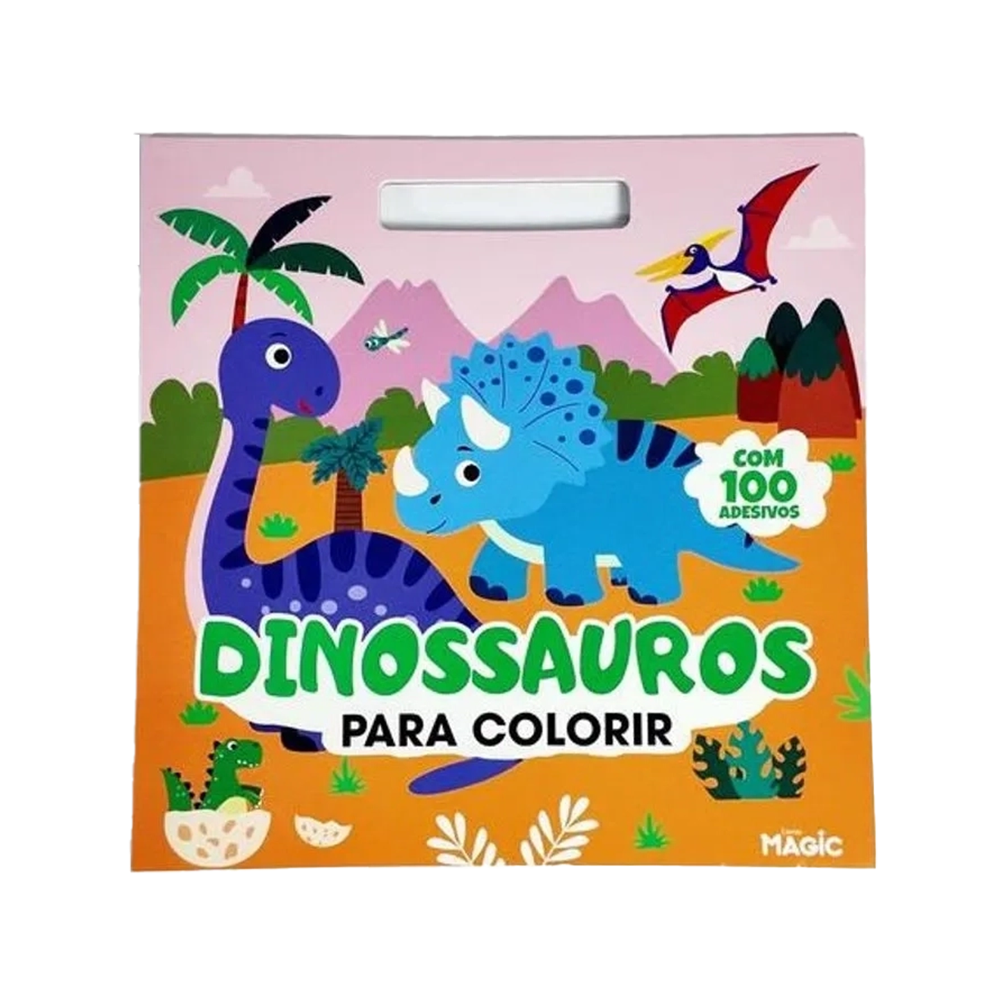 Magic Dinossauros para Colorir - com 100 Adesivos