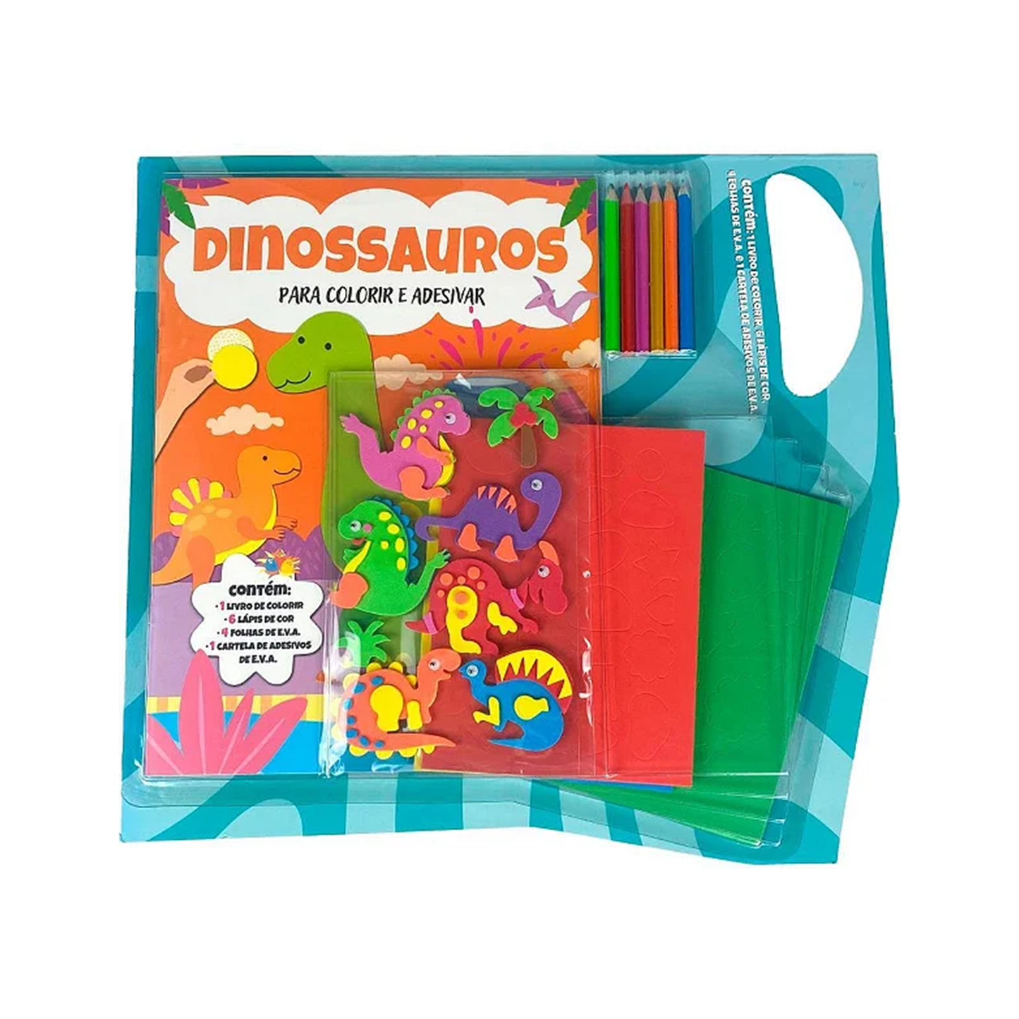 Magic Dinossauros - Lápis de Cor com Adesivos