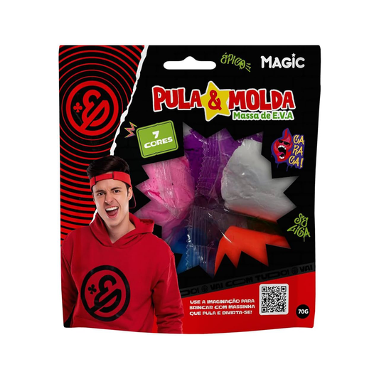 Magic Massa Pula e Molda Enaldinho - 7 Cores Sortidas 70g de Diversão