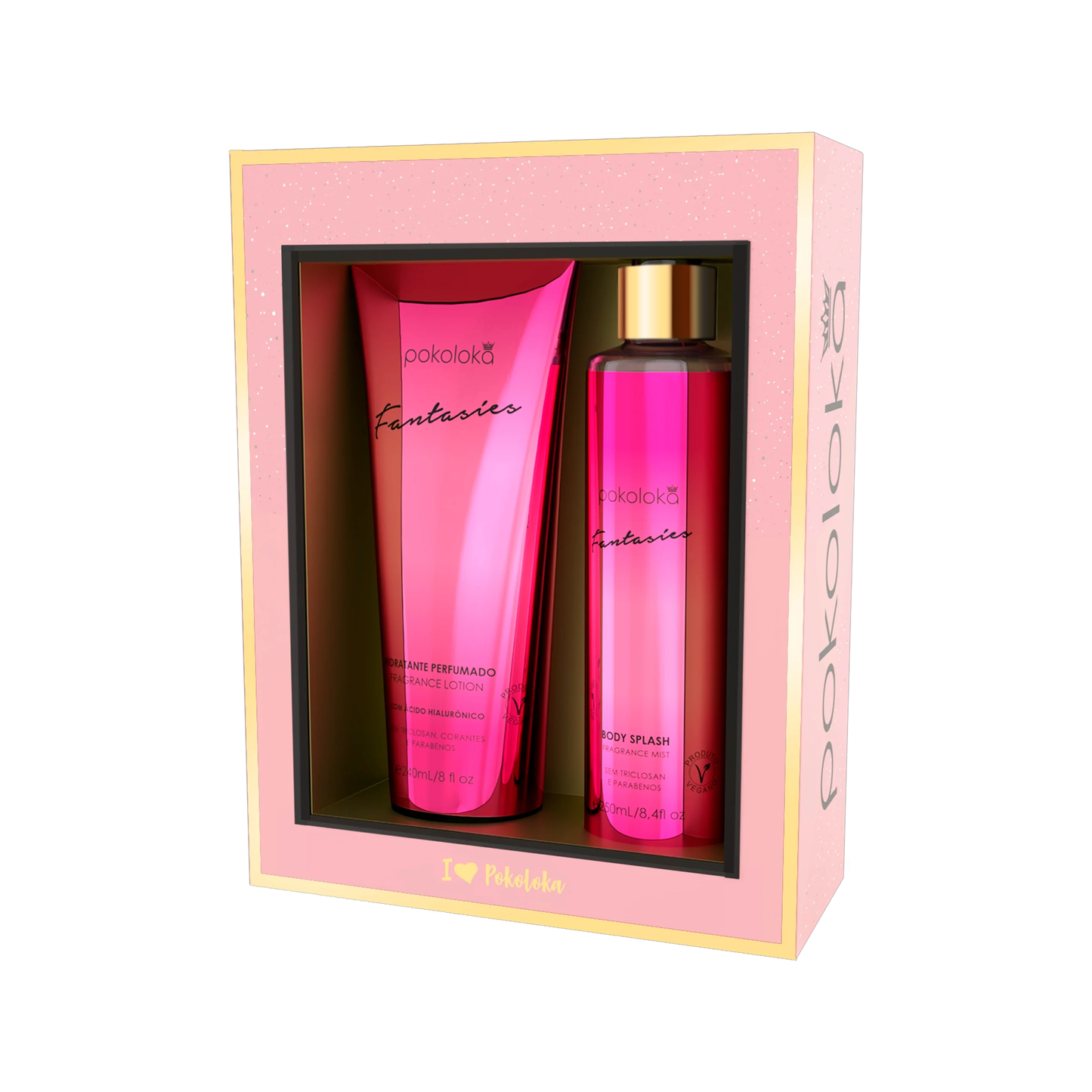 Pokoloka Kit Fantasies Pokosecret  - Hidratante 240ML + Body Splash 250ML Feminino