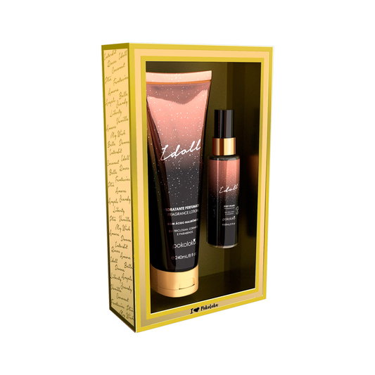 Pokoloka Kit Idoll Gold - Hidratante 240ML + Body Splash 60ML Feminino