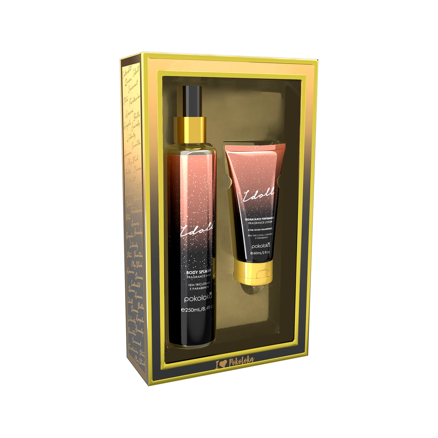 Pokoloka Kit Idoll Lokoblack - Hidratante 60ML + Body Splash 250ML Feminino