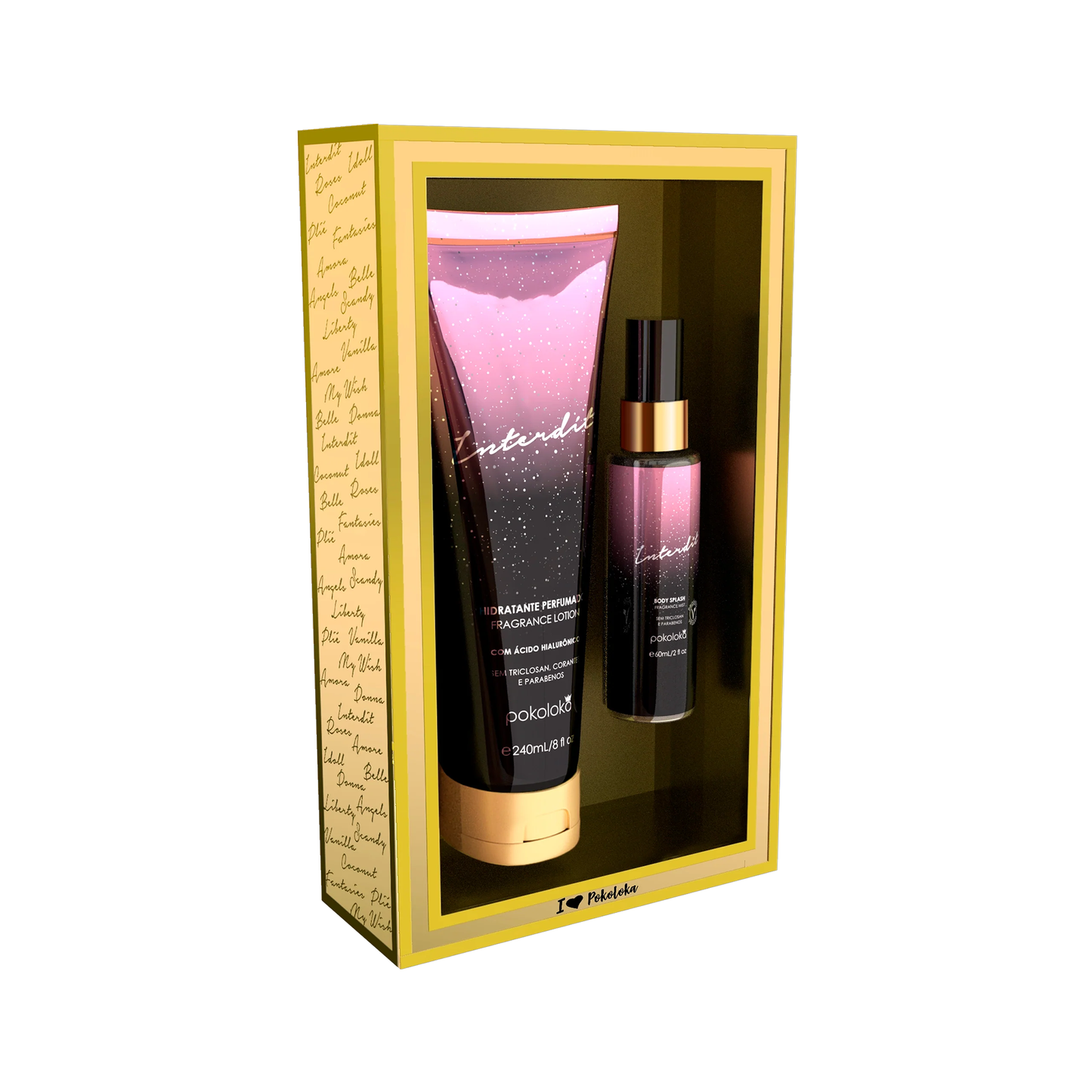 Pokoloka Kit Interdit Gold - Hidratante 240ML + Body Splash 60ML Feminino