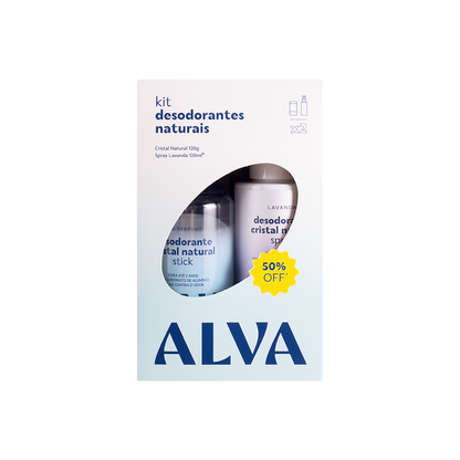 Alva Desodorante Natural - Kit Cristal 120G e Spray 120ML