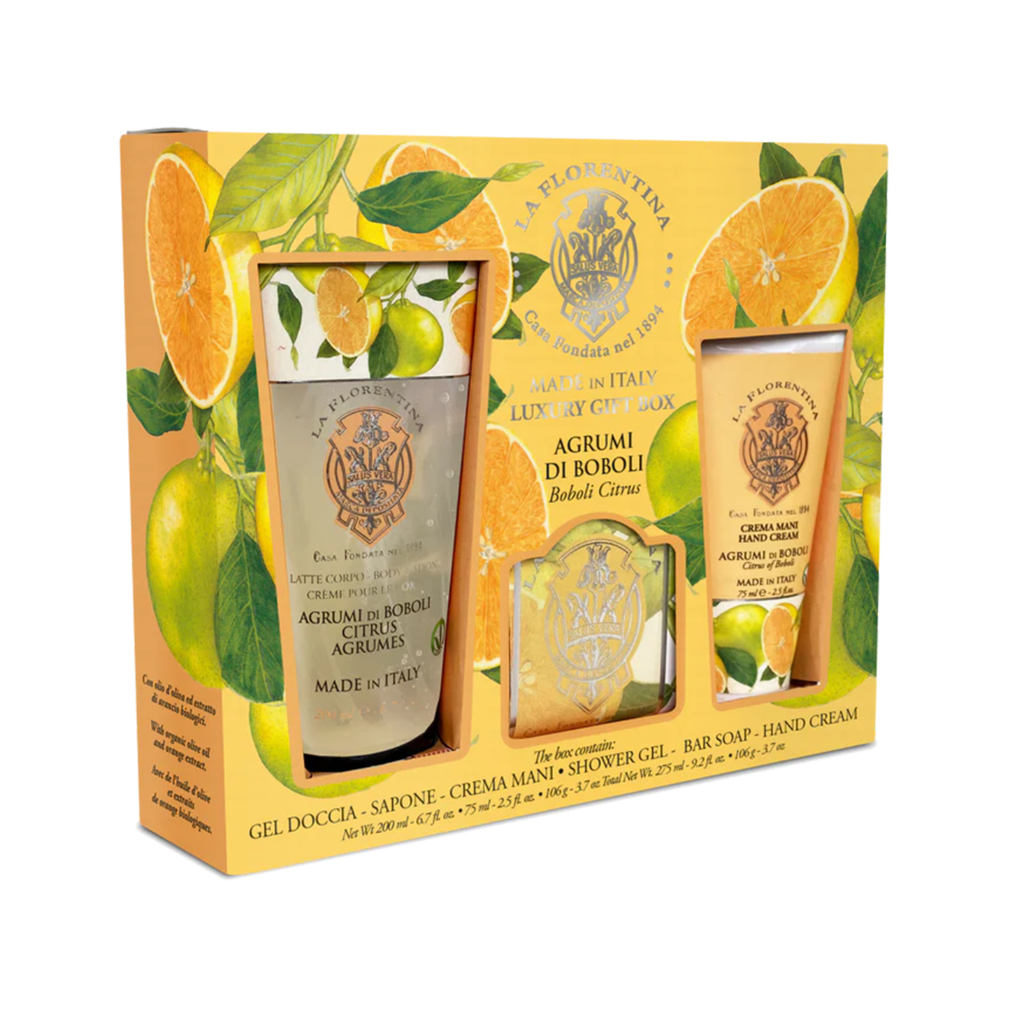 La Florentina Kit Big Ritual Boboli Citrus Creme de Mãos 75ML + Sabonete 106g + Gel de Banho 200ML