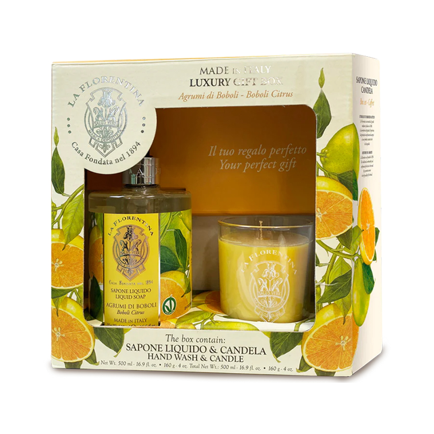 La Florentina Kit Bell Relax Boboli Citrus Sabonete Liquido 500ML + Vela 160G