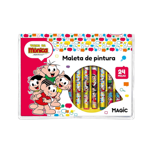Magic Maleta de Pintura 24 Peças - Turma da Mônica