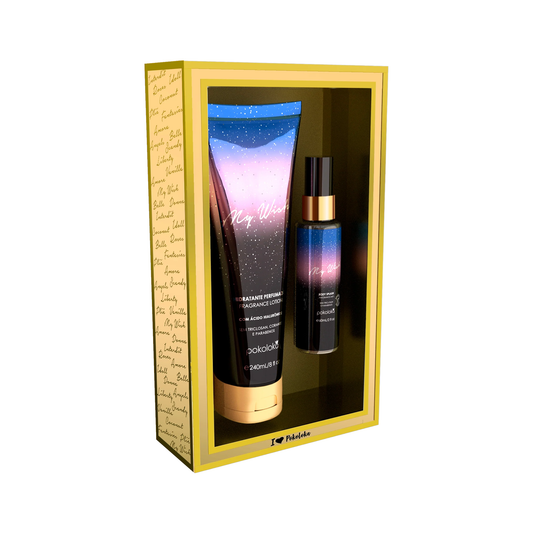 Pokoloka Kit My Wish Gold - Hidratante 240ML + Body Splash 60ML Feminino
