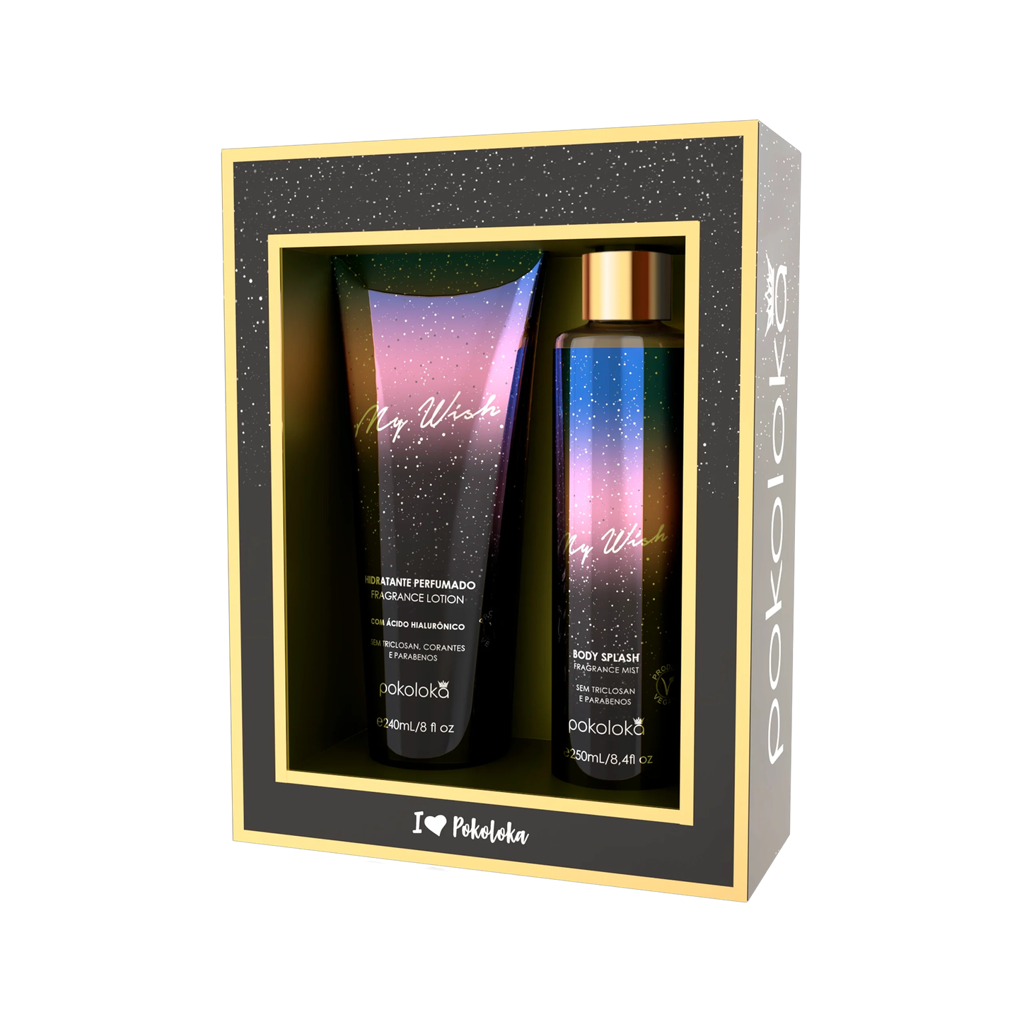Pokoloka Kit My Wish Pokochic - Hidratante 240ML + Body Splash 250ML Feminino