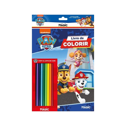 Magic Patrulha Canina - Kit de Colorir com 12 Lápis de Cor