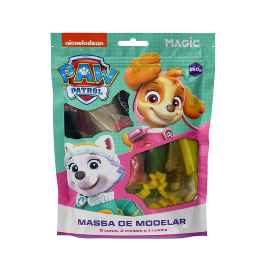Magic Massa Modelar Patrulha Canina para Meninas - 6 Cores 3 Moldes e 1 Rolinho