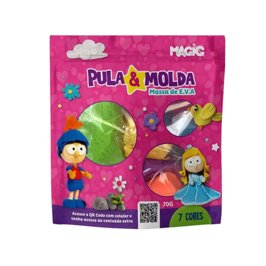 Magic Massa EVA Pula Molda 7 Cores Sortidas - 70g - Princesa