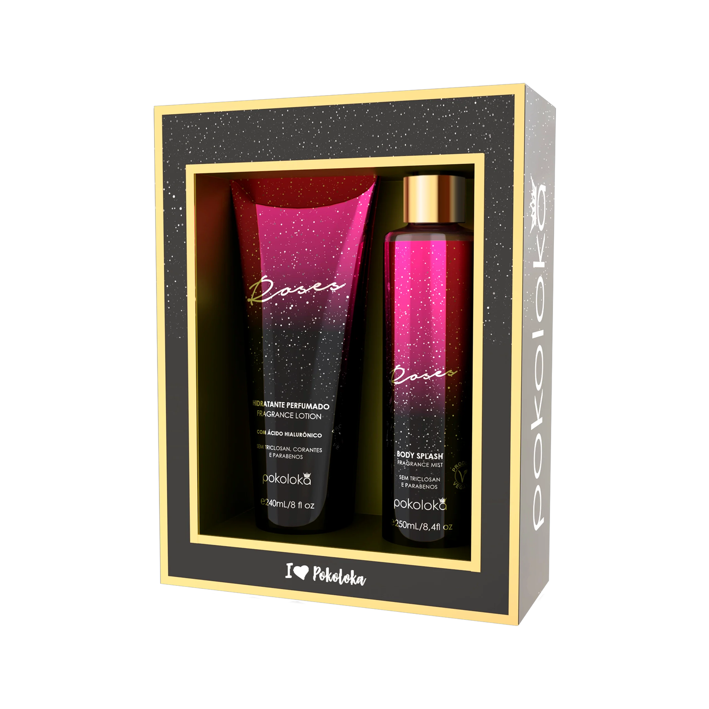 Pokoloka Kit Roses Pokochic - Hidratante 240ML + Body Splash 250ML Feminino