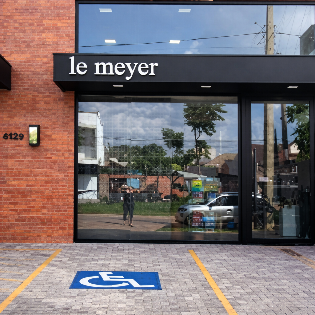 Fachada da Le Meyer, distribuidora de perfumes importados e cosméticos para revenda, com estrutura física voltada ao atendimento de lojistas, perfumarias e farmácias no atacado.