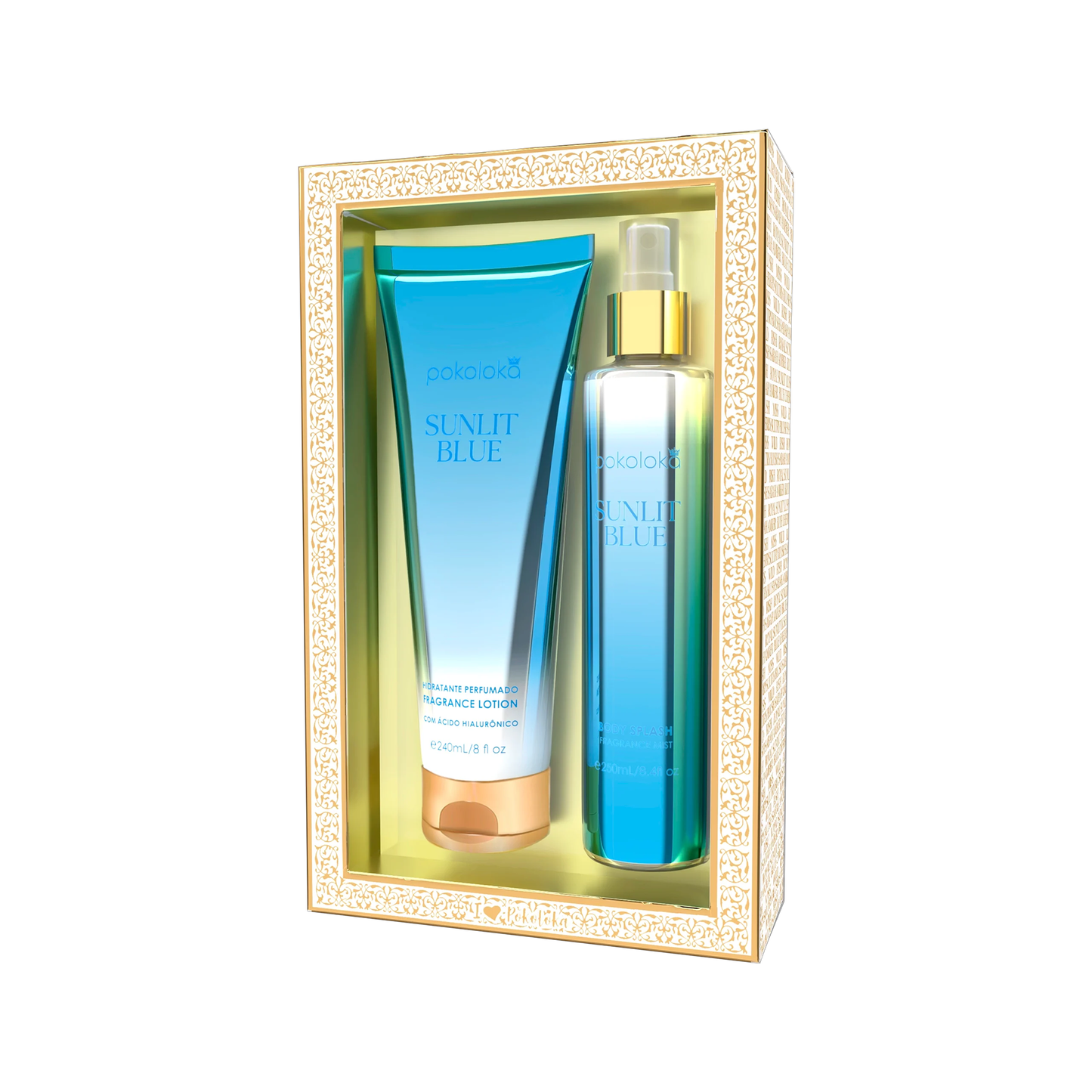 Pokoloka Kit Luxury Sunlit Blue - Hidratante 240ML + Body Splash 250ML Feminino