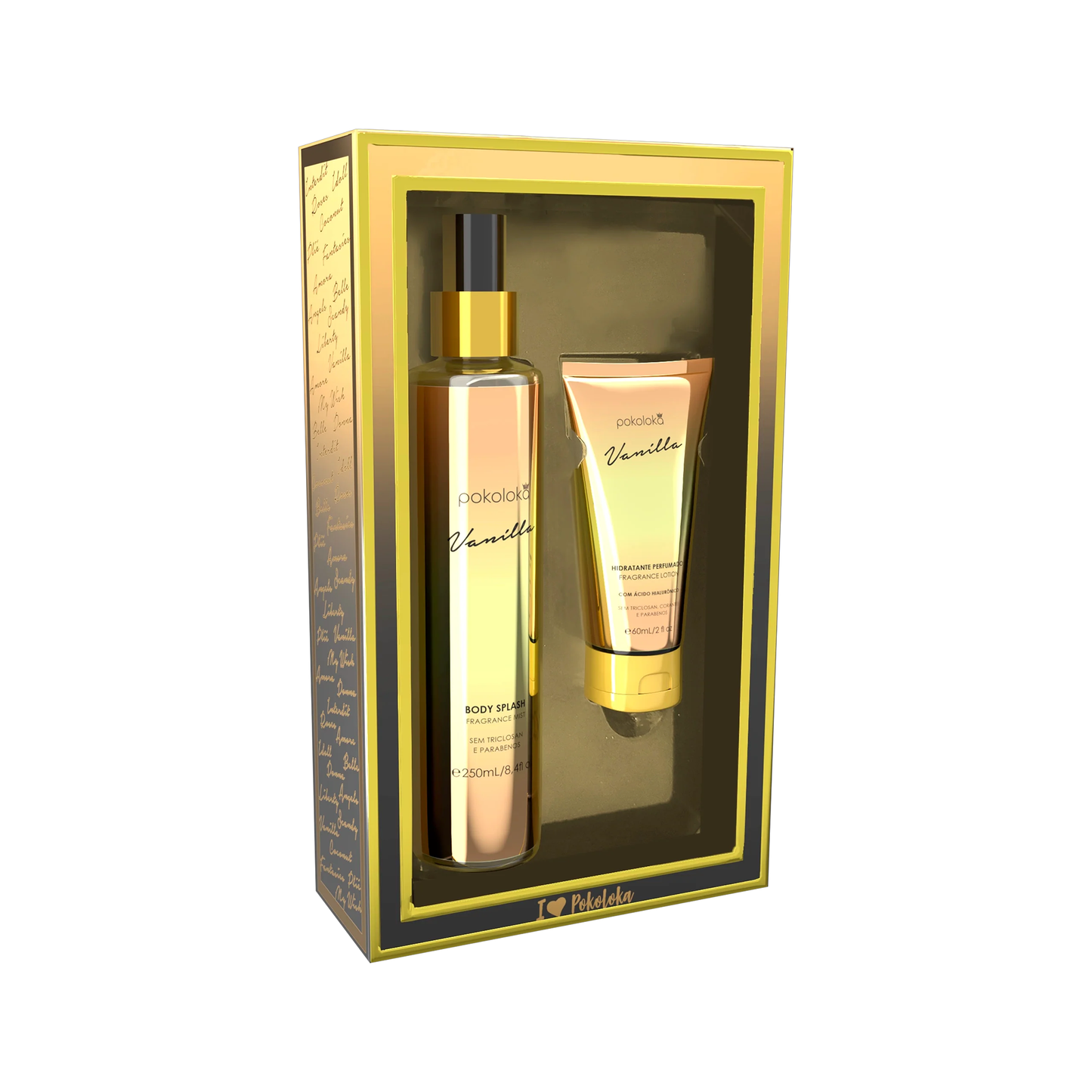 Pokoloka Kit Vanilla Lokablack - Hidratante 60ML + Body Splash 250ML Feminino